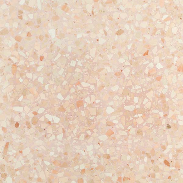 pink terrazzo tile with large mixed aggregate