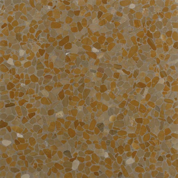 yellow terrazzo tile with large yellow aggregate